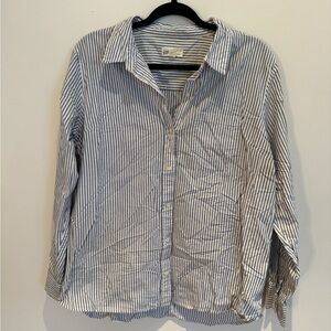 GAP Women’s Blue & White Striped Button-Up Shirt Size XL